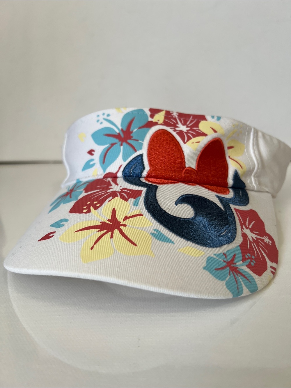 Disney Parks Floral Embroidered Minnie Mouse Visor White Floral Visor - Picture 2 of 10